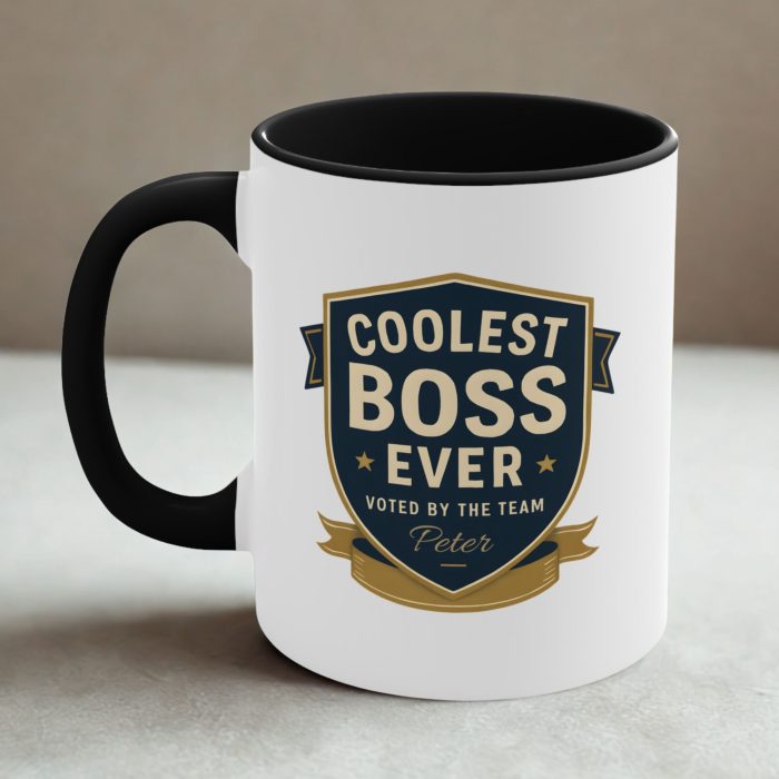 Custom Coolest Boss Ever Mug – Personalised Boss Gift with Name