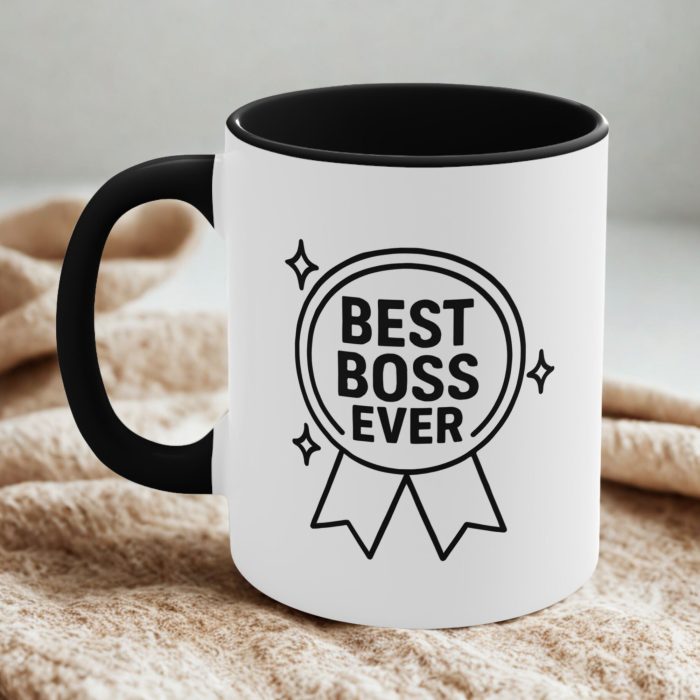 Best Boss Ever Ribbon Mug – Minimal Award Boss Gift