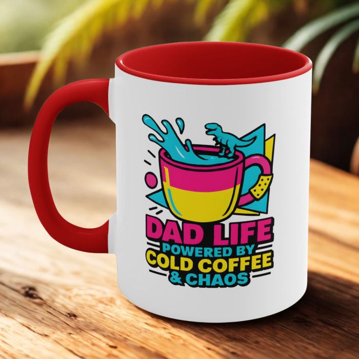 Dad Life Coffee Mug – Powered by Cold Coffee & Chaos