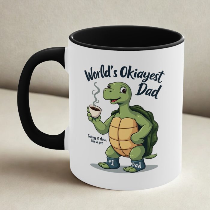 World’s Okayest Dad Mug – Funny Dad Coffee Mug