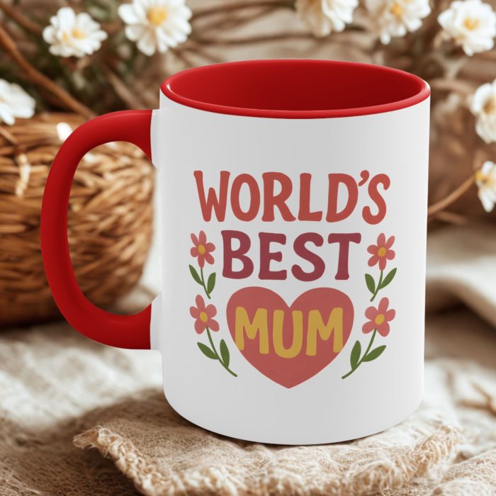 Mother’s Day Mug for Mum – World’s Best Mum Floral Coffee Mug