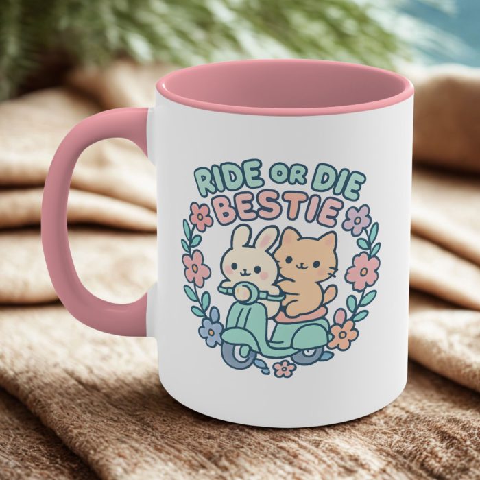 Ride or Die Bestie Mug – Cute Best Friend Coffee Mug Gift