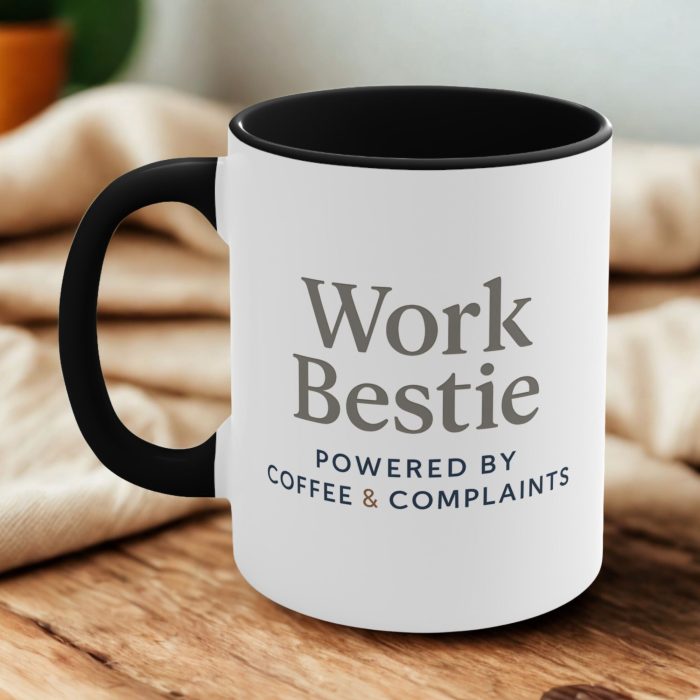Work Bestie Mug – Powered by Coffee and Complaints Office Mug