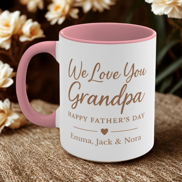 We Love You Grandpa Personalised Mug – Custom Name Father’s Day Gift