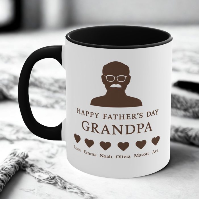 ersonalised Grandad Family Mug – Custom Names Father’s Day Gift