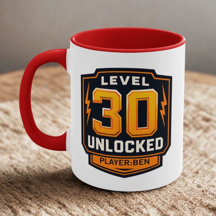 Level 30 Unlocked Personalised Mug – Custom 30th Birthday Gift