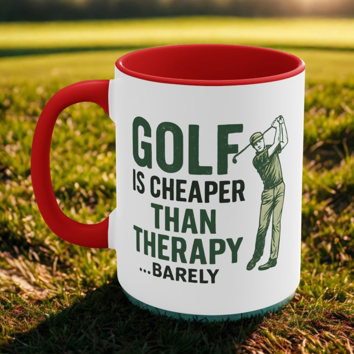 golf is cheaper than therapy mug nz funny golfer coffee cup