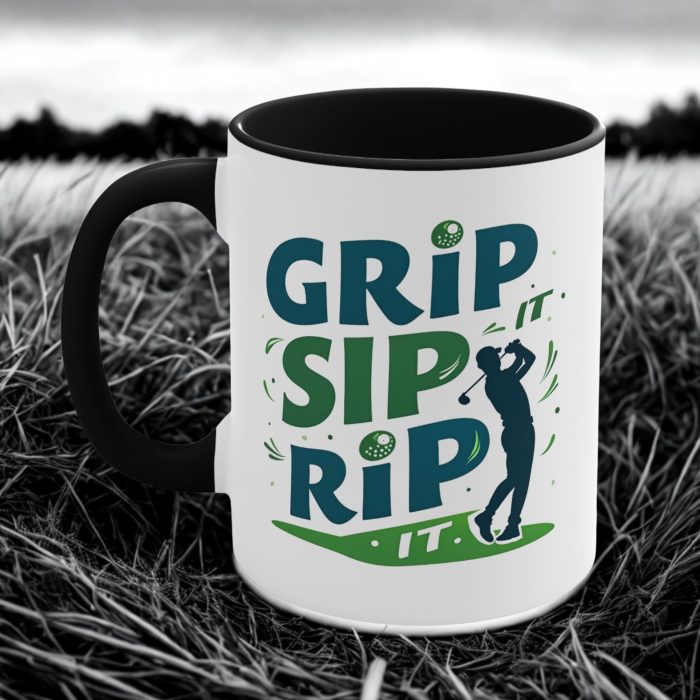 grip sip rip mug funny golf coffee cup