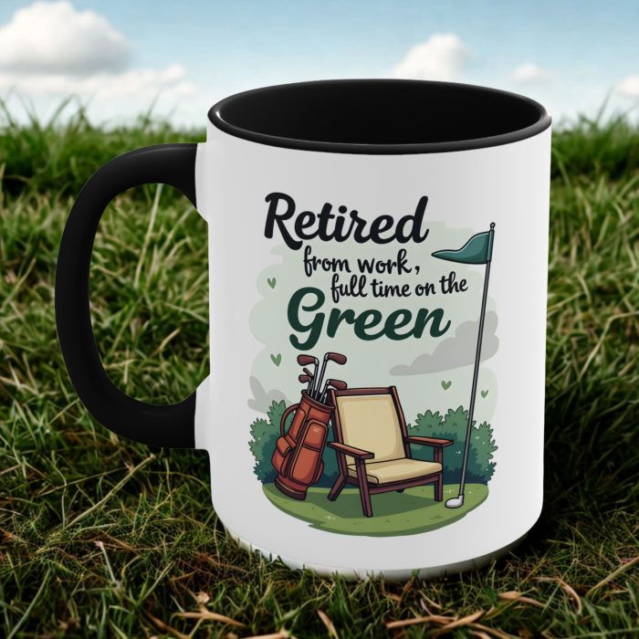 retired golfer mug full time on the green coffee cup