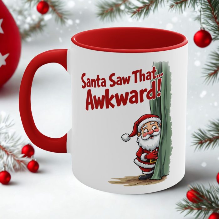 Santa Saw That Awkward Mug funny Christmas ceramic mug from Mug Spot NZ