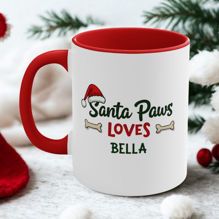 Personalised Dog Christmas Mug custom pet name ceramic mug from Mug Spot NZ