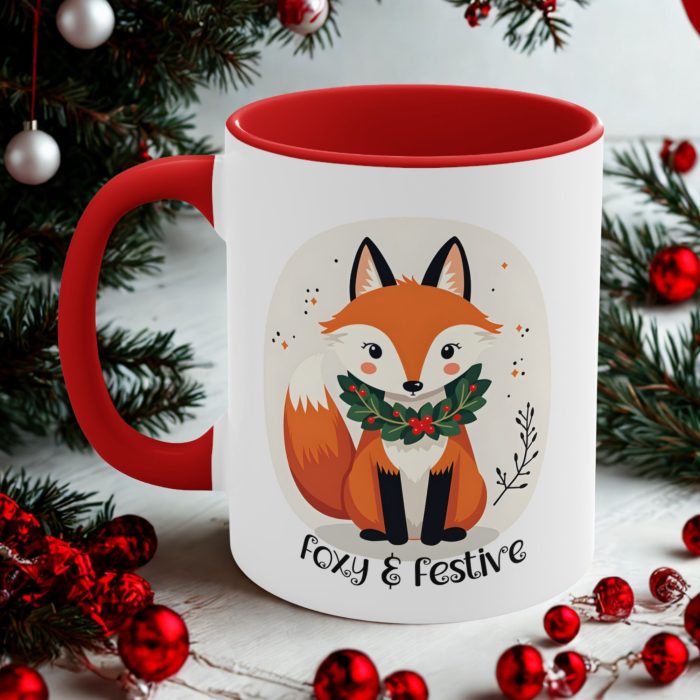 Festive Fox Christmas Mug cute woodland animal ceramic mug from Mug Spot NZ