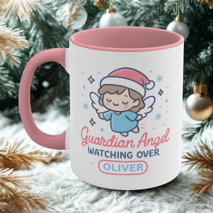 Personalised Memorial Christmas Mug guardian angel ceramic mug from Mug Spot NZ